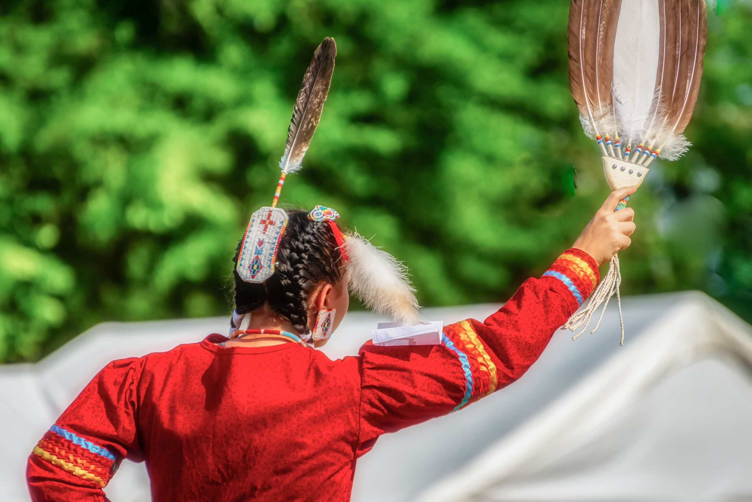 Indigenous woman in peaceful therapy session